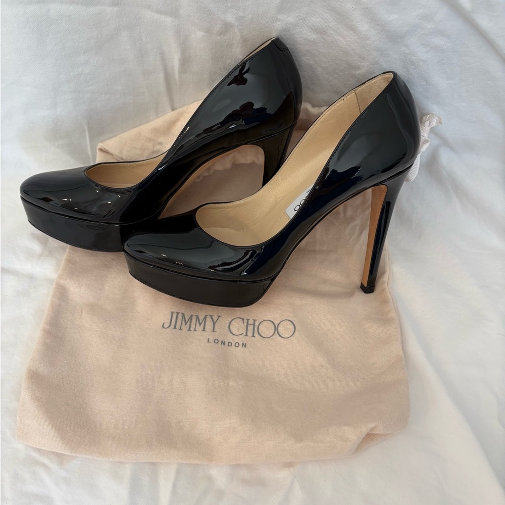 Jimmy Choo Black Patent Heels 36 US 6